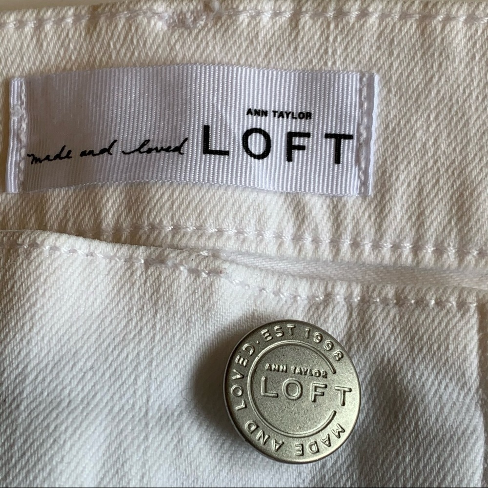 LOFT white straight leg jeans by Ann Taylor like new - Picture 5 of 12